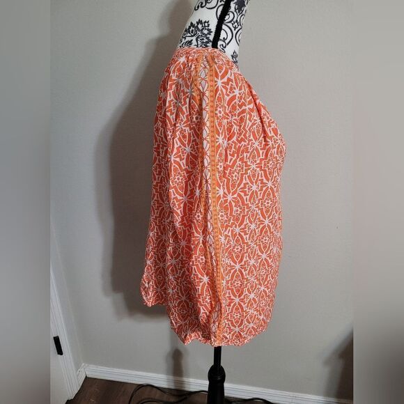 Crown & Ivy 1X boho orange top - Picture 2 of 6